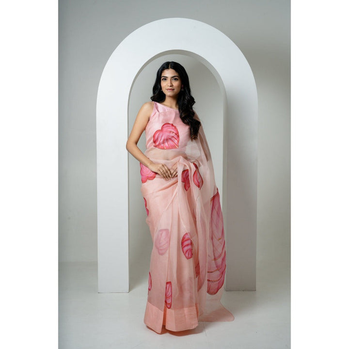 Mangalmay By Aastha Dilkashi Handpainted Organza Saree with Unstitched Blouse