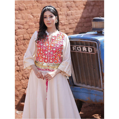 Mani Dua Khanna Ivory Kurta with Pant (Set of 2)