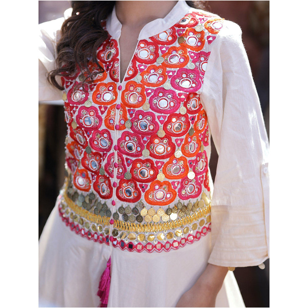 Mani Dua Khanna Ivory Kurta with Pant (Set of 2)