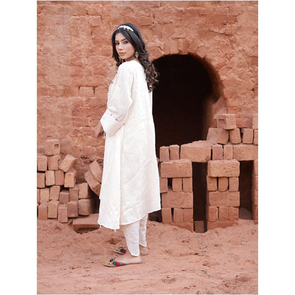 Mani Dua Khanna Ivory Kurta with Dhoti (Set of 2)