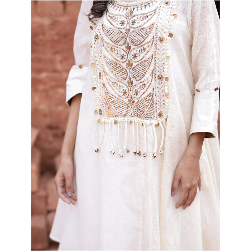 Mani Dua Khanna Ivory Kurta with Dhoti (Set of 2)