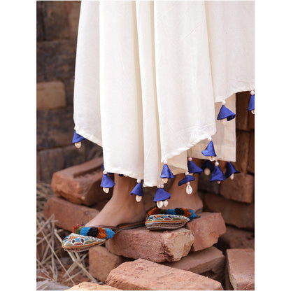 Mani Dua Khanna Patch Work Ivory Anarkali with Pant (Set of 2)