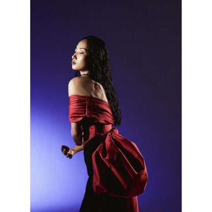 Manika Nanda Black Dual Tone Long Trumpet Gown