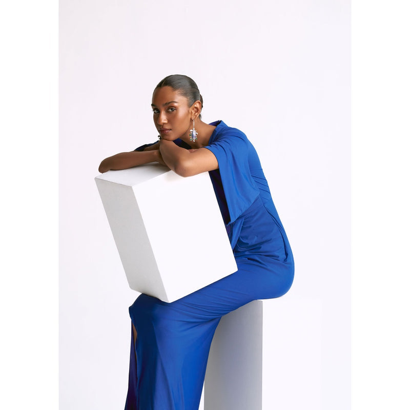 Manika Nanda Blue Draped Gown