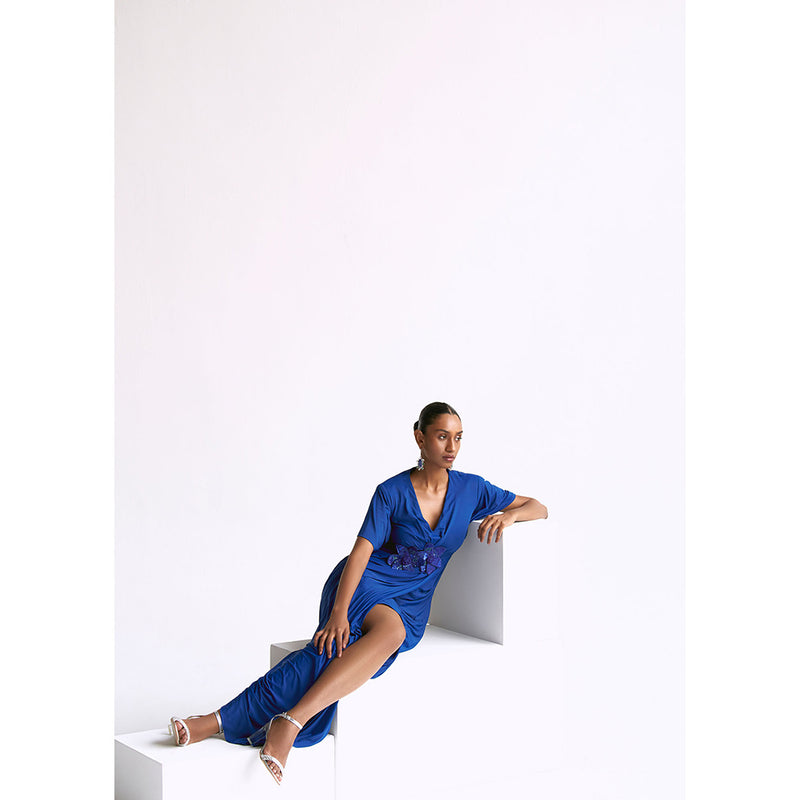 Manika Nanda Blue Draped Gown