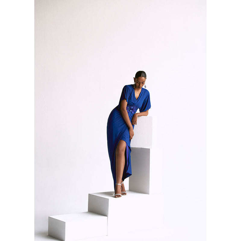 Manika Nanda Blue Draped Gown