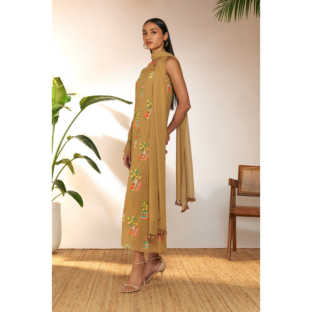 Masaba Tan Tangy Tango One Shoulder Kaftan
