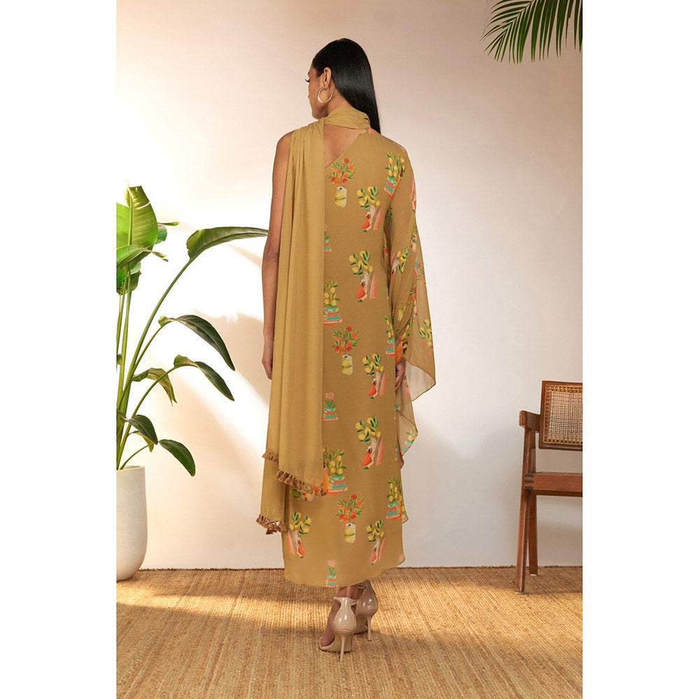 Masaba Tan Tangy Tango One Shoulder Kaftan