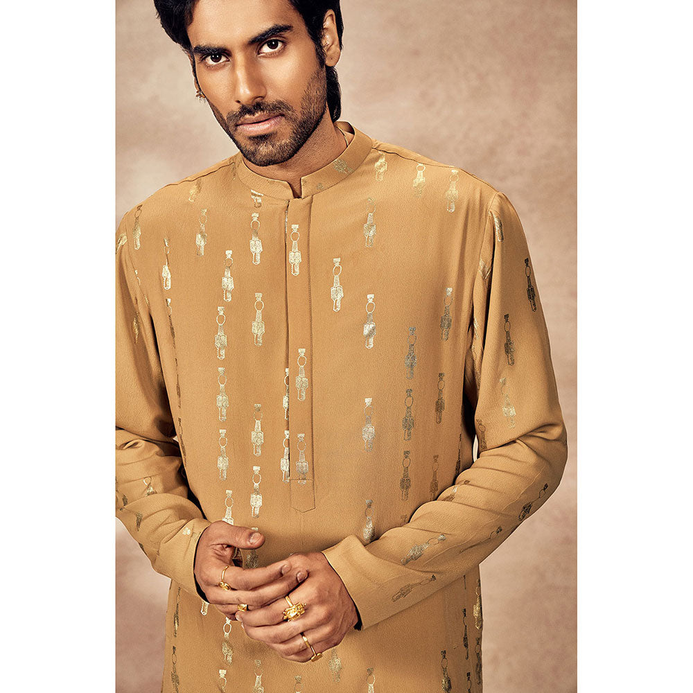 Masaba Gold Tribal Pillar Kurta with Pant (Set of 2)
