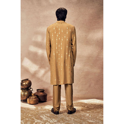 Masaba Gold Tribal Pillar Kurta with Pant (Set of 2)