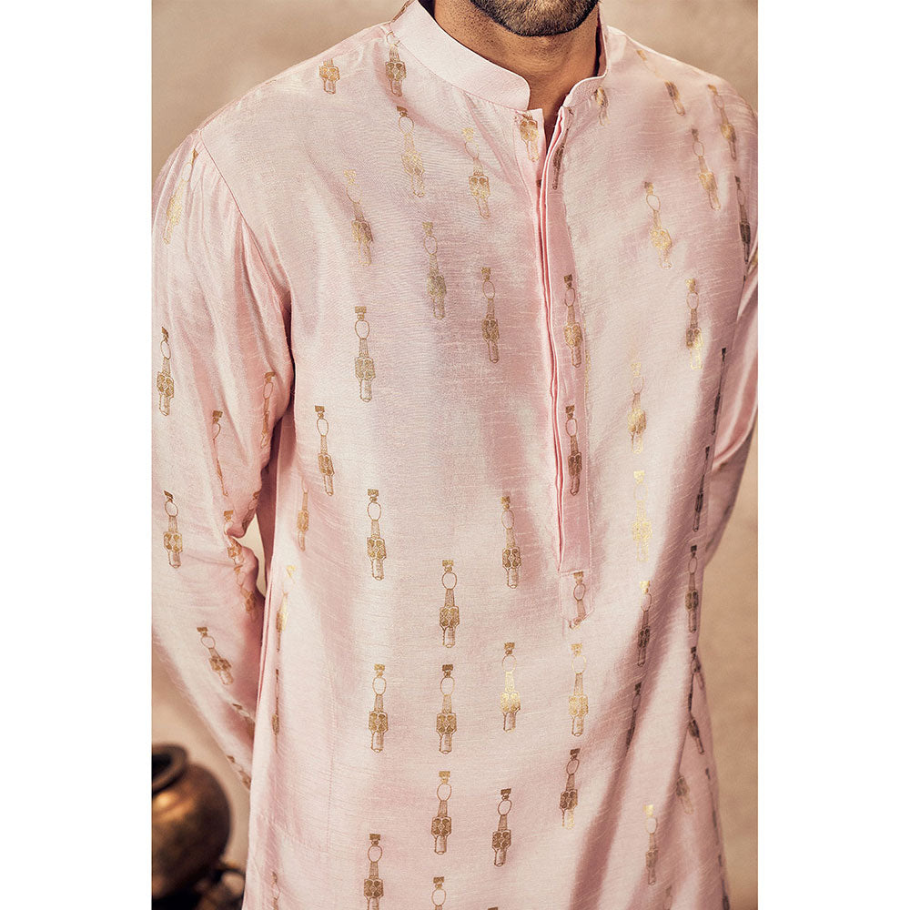 Masaba Baby Pink Tribal Pillar Kurta with Pant (Set of 2)