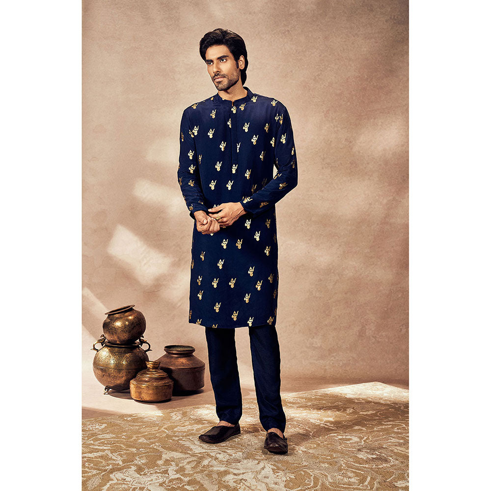 Masaba Blue Ganesha Foil Kurta