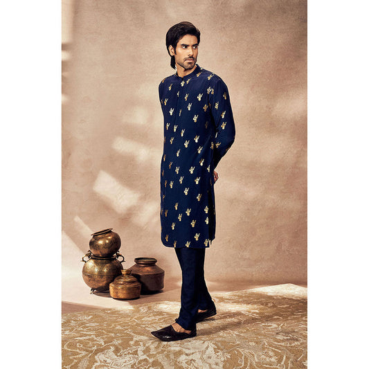 Masaba Blue Ganesha Foil Kurta