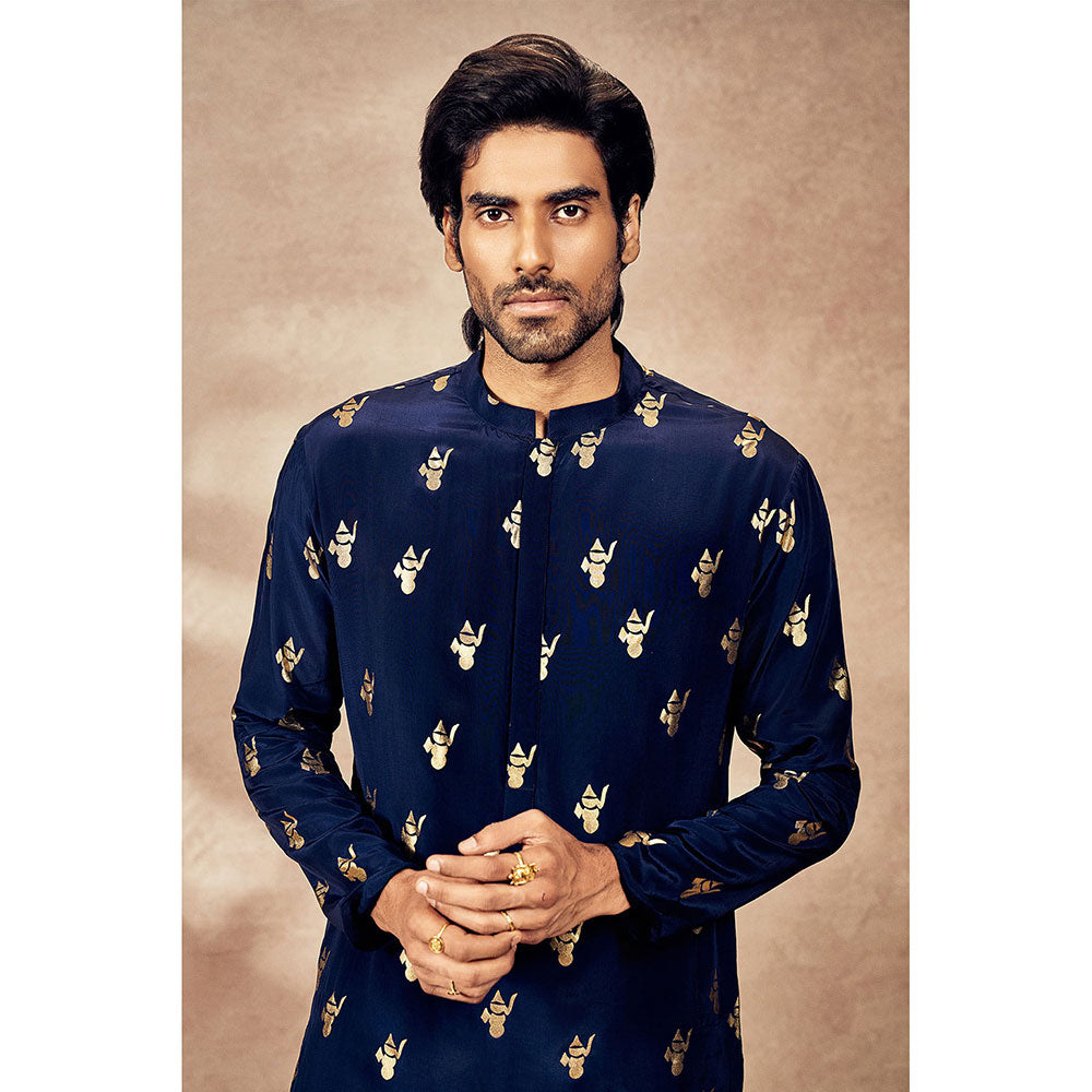 Masaba Blue Ganesha Foil Kurta