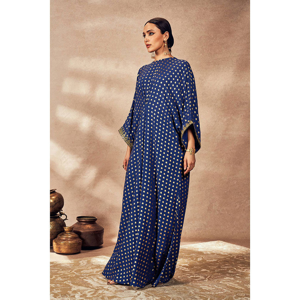 Masaba Blue Palms cape Kaftan Dress