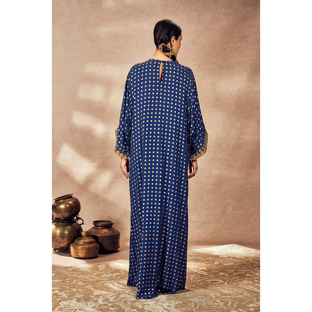 Masaba Blue Palms cape Kaftan Dress