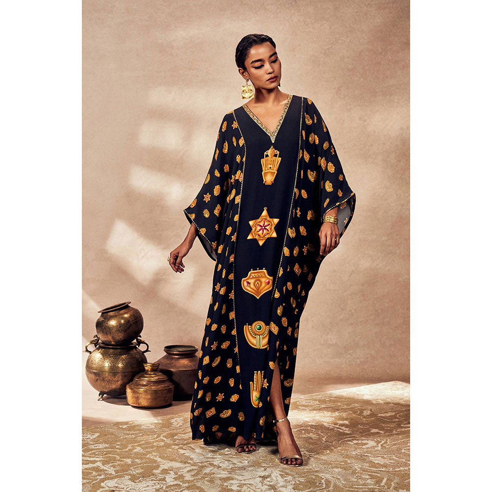 Masaba Black Trinkets Kaftan Dress