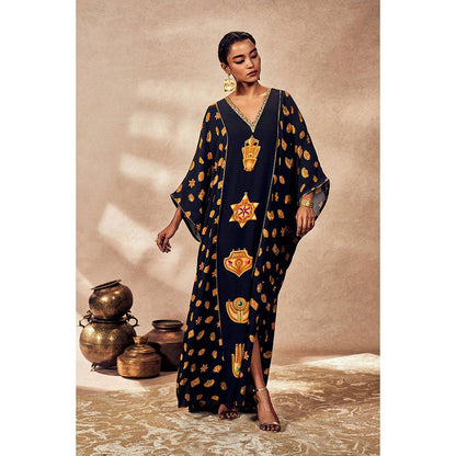 Masaba Black Trinkets Kaftan Dress