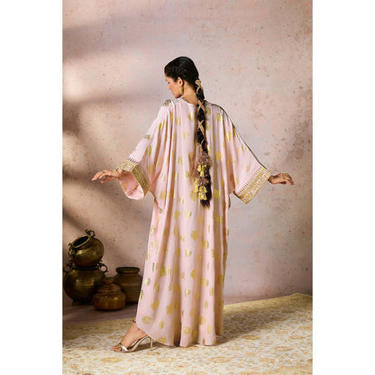 Masaba Baby Pink Trinkets Kaftan Dress with Slip (Set of 2)