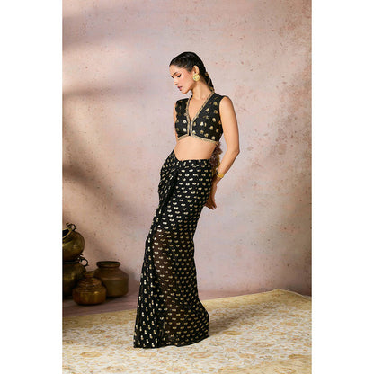 Masaba Black Palms cape Skirt with Top (Set of 2)