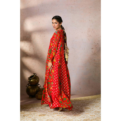 Masaba Red Rhapsody Anarkali with Dupatta (Set of 2)