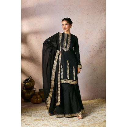 Masaba Black Sharara with Kurta and Dupatta (Set of 3)