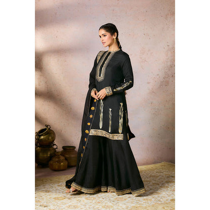 Masaba Black Sharara with Kurta and Dupatta (Set of 3)
