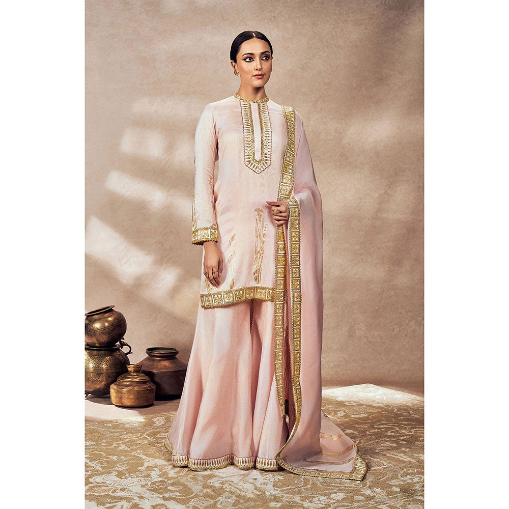 Masaba Baby Pink Sharara with Kurta and Dupatta (Set of 3)