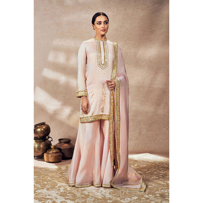 Masaba Baby Pink Sharara with Kurta and Dupatta (Set of 3)