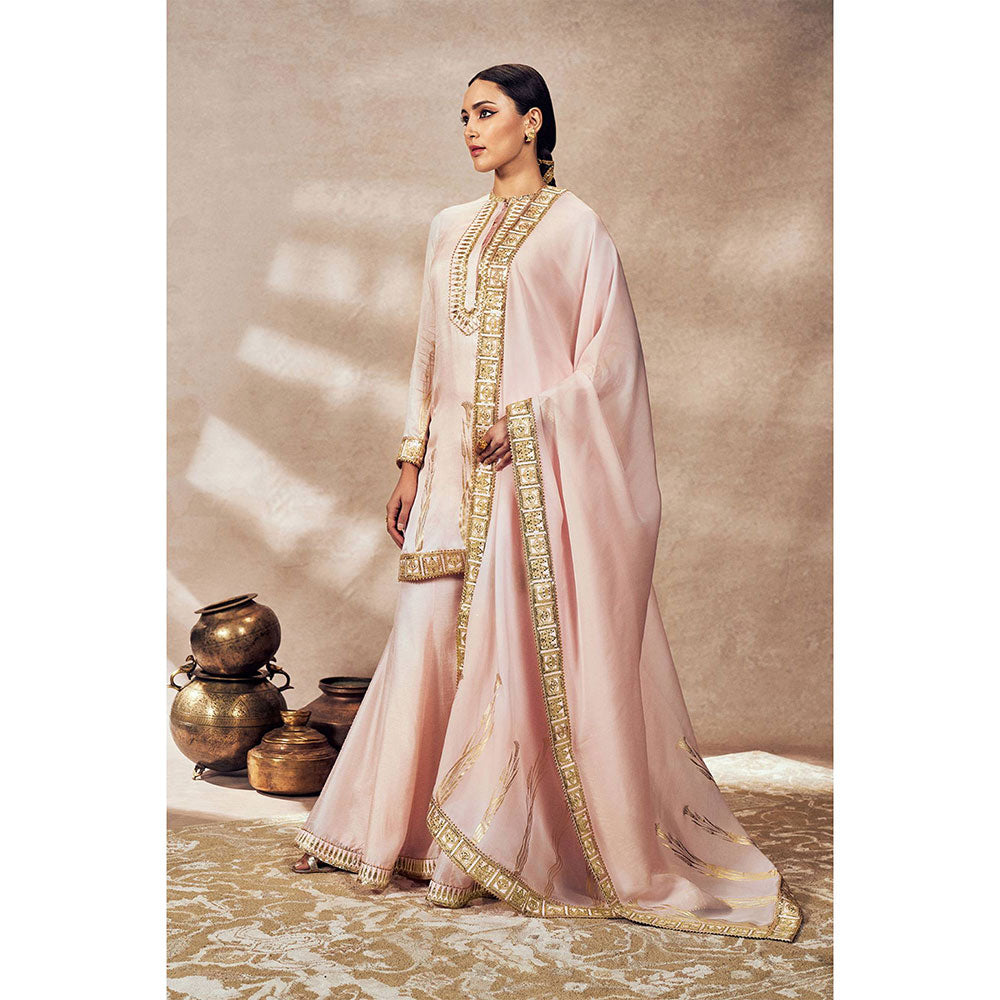 Masaba Baby Pink Sharara with Kurta and Dupatta (Set of 3)