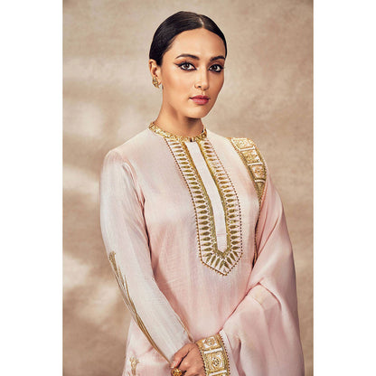 Masaba Baby Pink Sharara with Kurta and Dupatta (Set of 3)