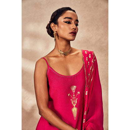 Masaba Pink Tropical Rhapsody Sharara with Kurta and Dupatta (Set of 3)