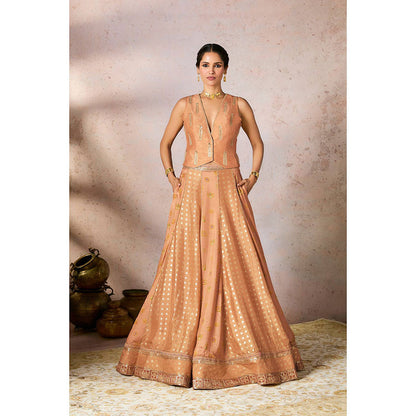 Masaba Peach Lehenga with Khoti Top (Set of 2)