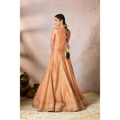 Masaba Peach Lehenga with Khoti Top (Set of 2)