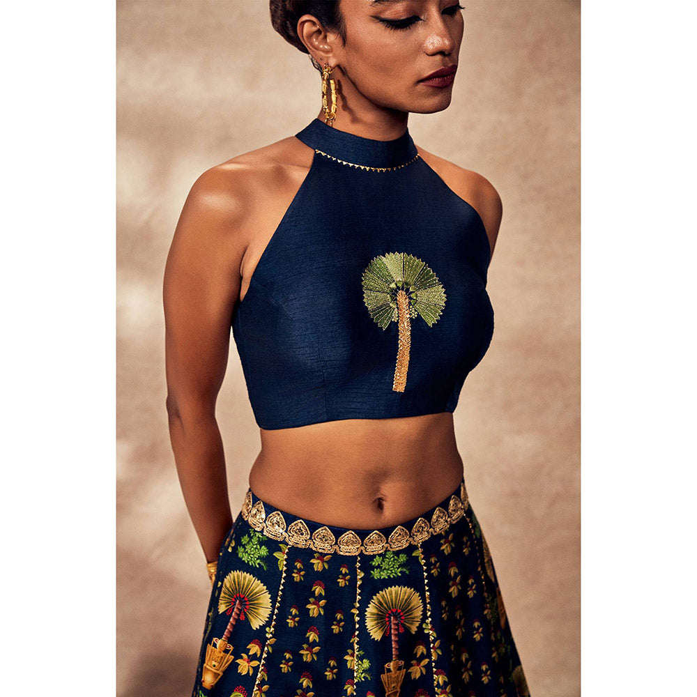 Masaba Blue Nomadic Tribe Lehenga with Blouse (Set of 2)