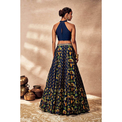 Masaba Blue Nomadic Tribe Lehenga with Blouse (Set of 2)
