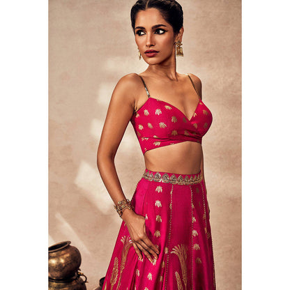 Masaba Pink Lehenga with Blouse and Dupatta (Set of 3)