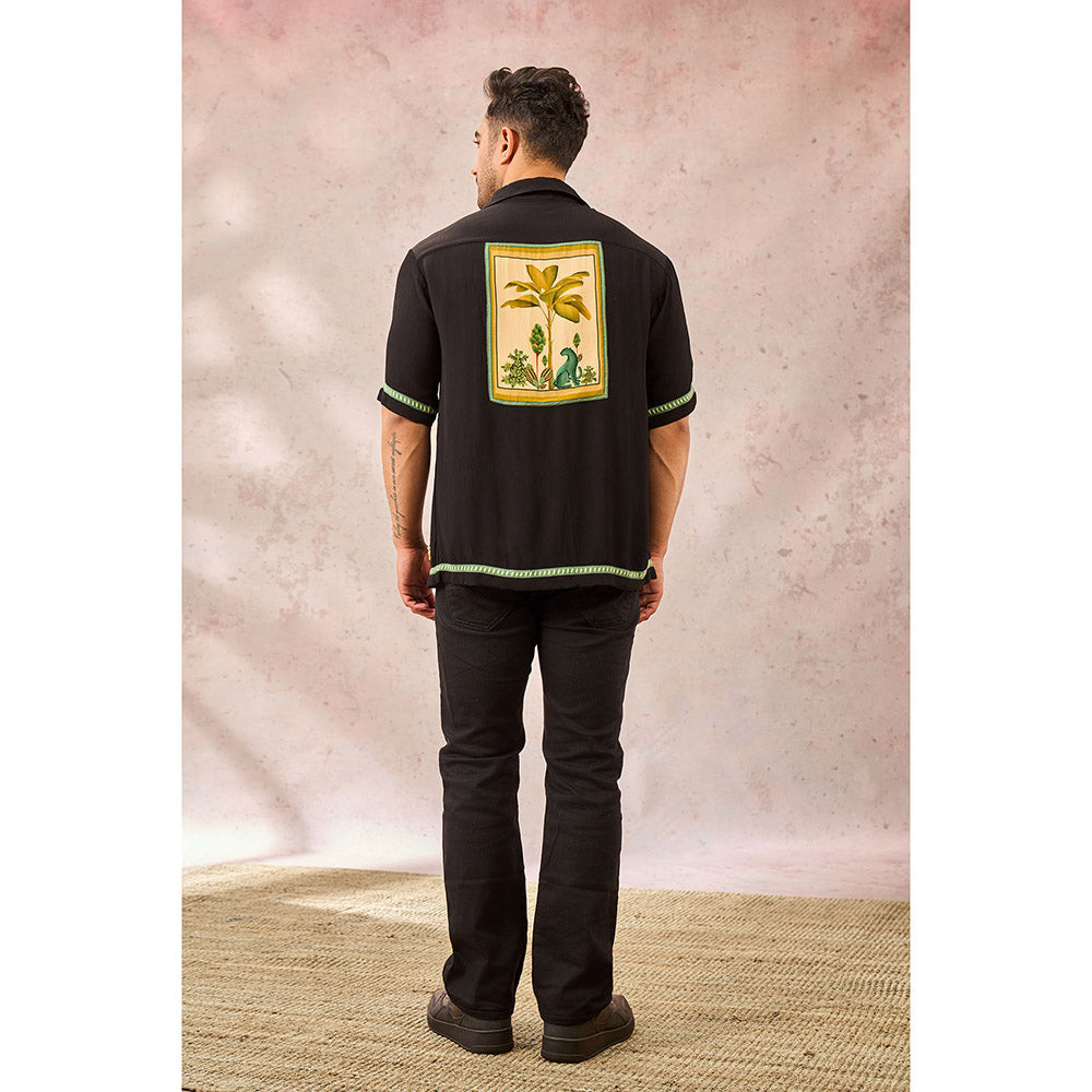 Masaba Black Tropical Print Shirt