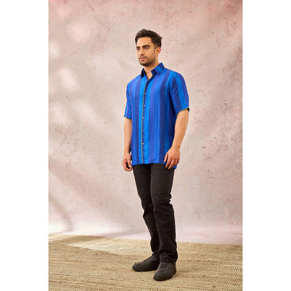Masaba Blue Palm Stripes Shirt