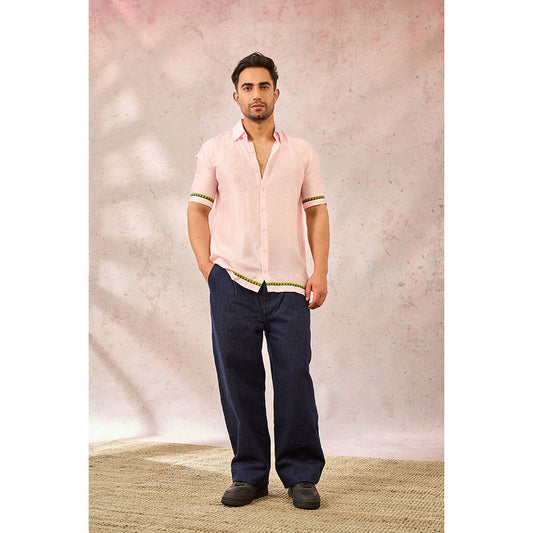 Masaba Baby Pink Leopard Print Shirt