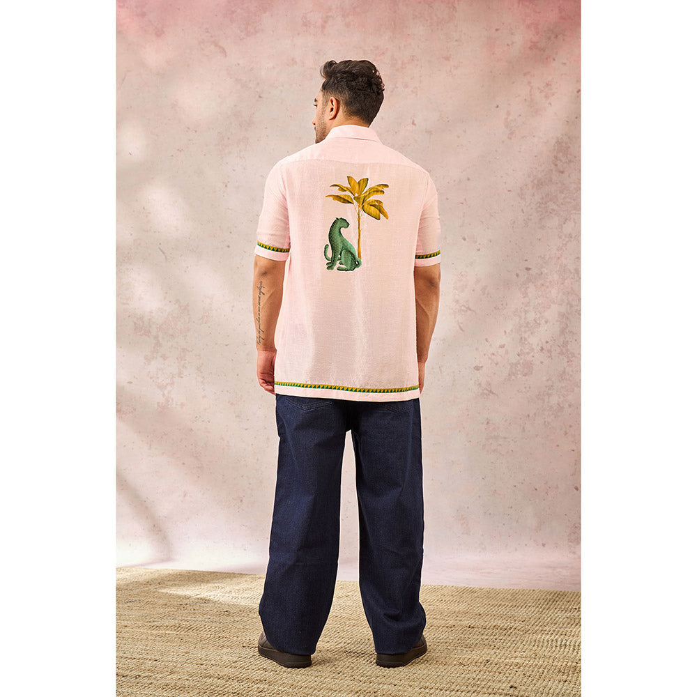 Masaba Baby Pink Leopard Print Shirt