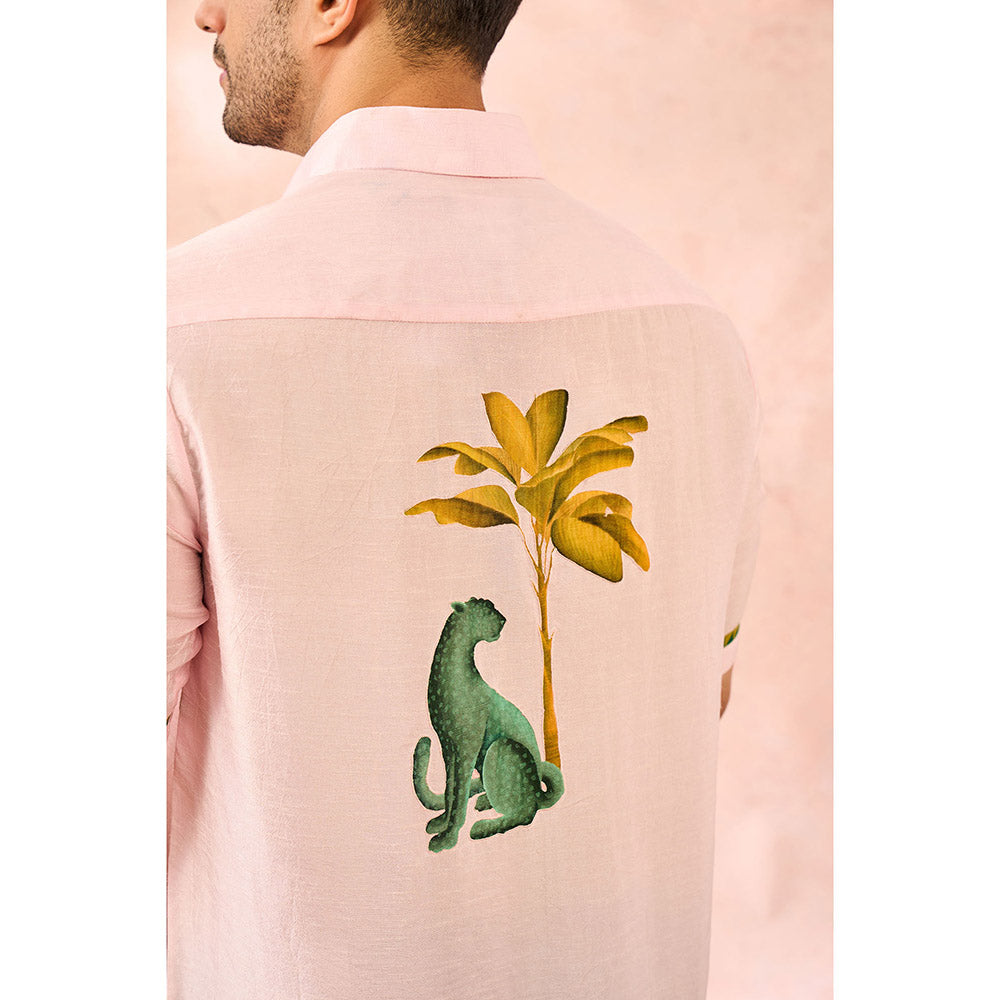 Masaba Baby Pink Leopard Print Shirt