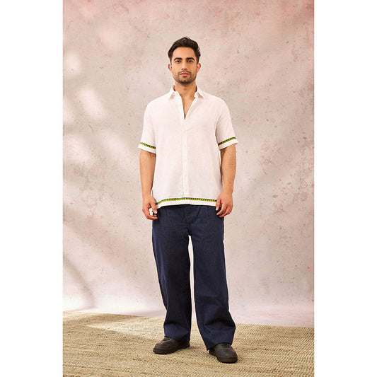 Masaba White Leopard Print Shirt