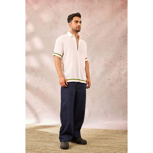 Masaba White Leopard Print Shirt