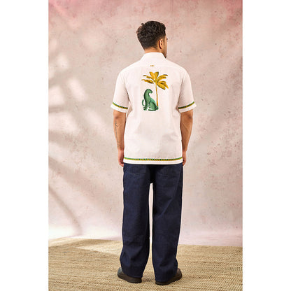 Masaba White Leopard Print Shirt