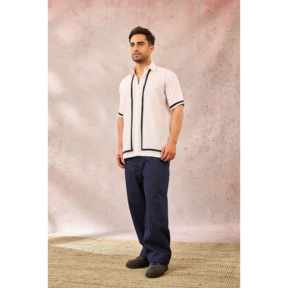 Masaba White Monotone Tropical Shirt