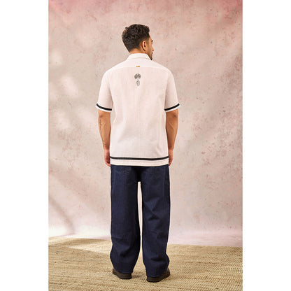 Masaba White Monotone Tropical Shirt