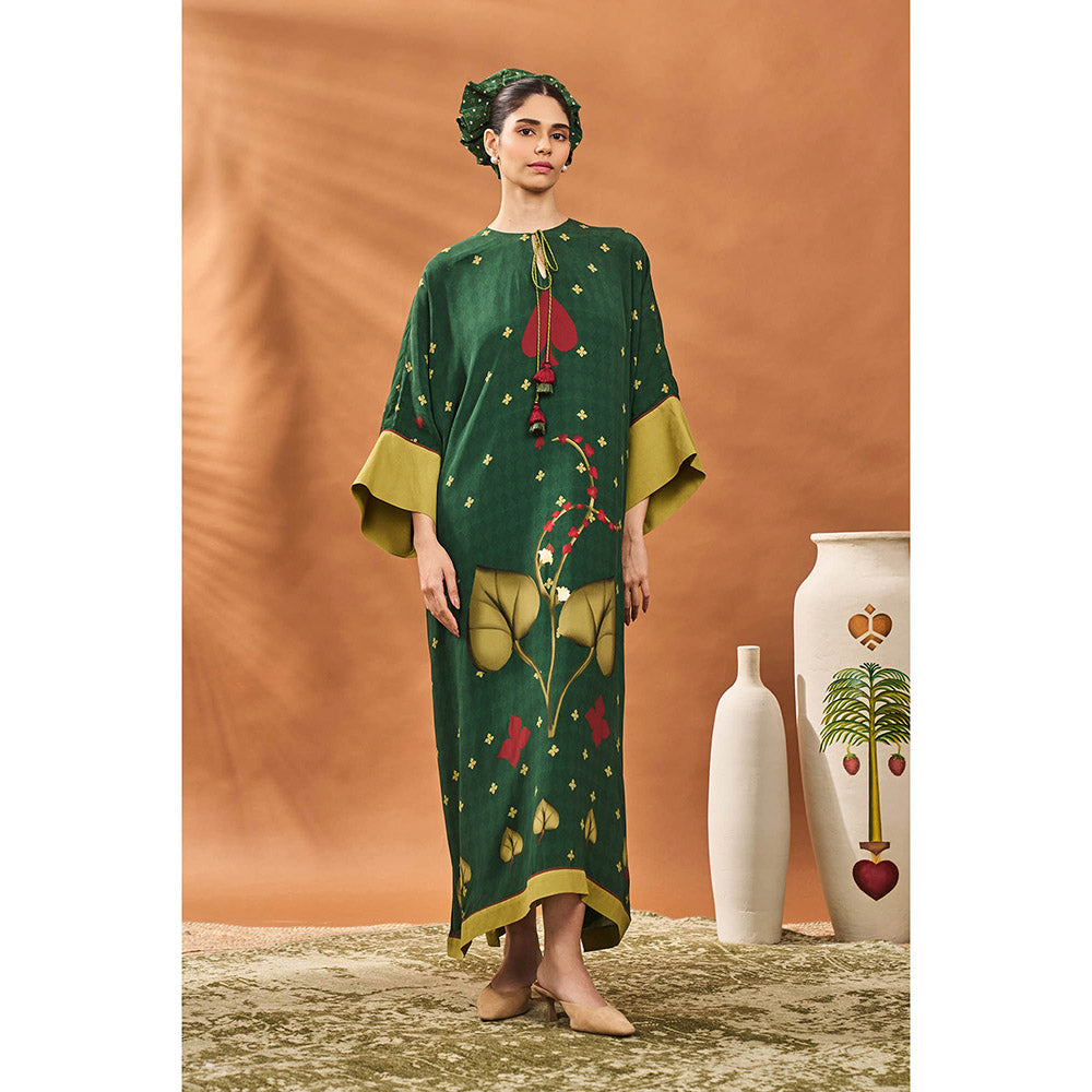 Masaba Green Clover Kaftan Dress