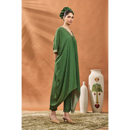Masaba Green Tree Of Hearts Kaftan with Pant (Set of 2)