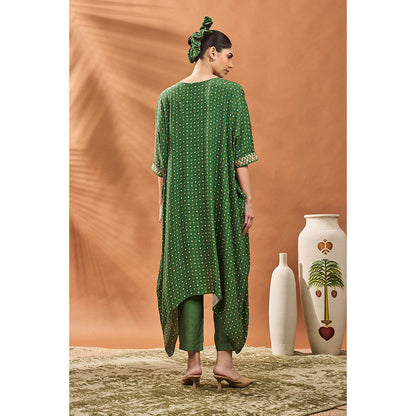 Masaba Green Tree Of Hearts Kaftan with Pant (Set of 2)